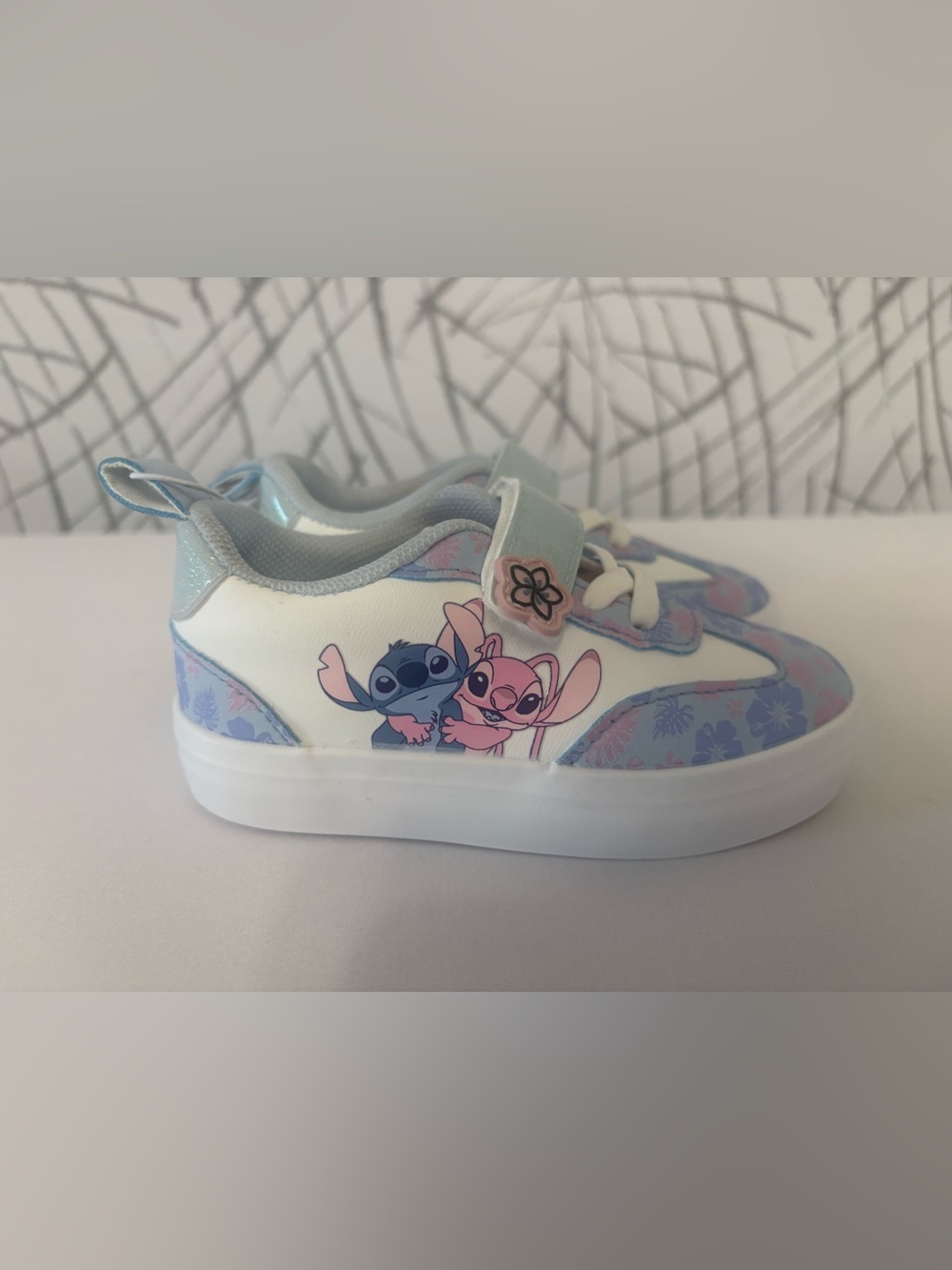 Disney Kids Lilo & Stitch White, Light Blue and Pink Slip-On Sneakers